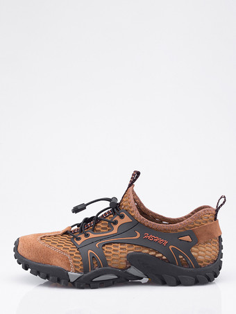 オレンジ メンズ ビーチシューズ 速乾 滑り止め 水陸両用 アウトドアサンダル 夏用 ウォーターシューズ