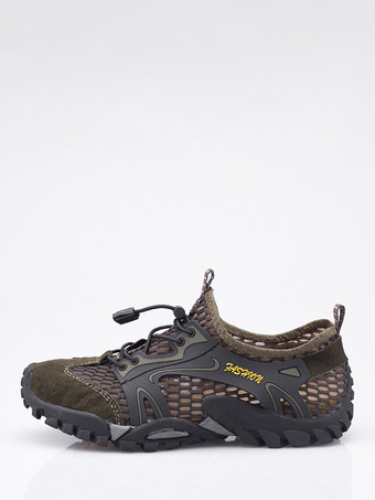 ハンターグリーン メンズ ビーチシューズ 速乾 滑り止め 水陸両用 アウトドアサンダル 夏用 ウォーターシューズ