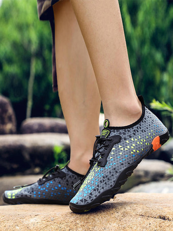 ダークグレー メンズ ビーチシューズ 速乾 滑り止め 水陸両用 アウトドアサンダル 夏用 ウォーターシューズ