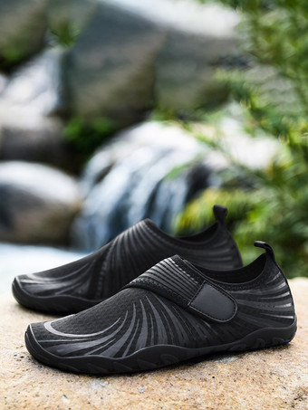 ブラック メンズ ビーチシューズ スリッポン アウトドア ウェーディングシューズ 速乾 滑り止め 夏用 スイムシューズ