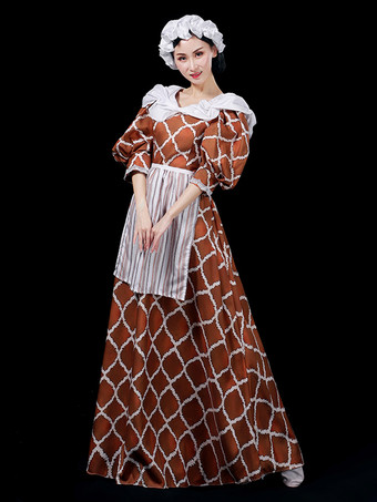 女性用中世ヴィンテージメイドドレス ヨーロッパ宮廷風 ルネッサンス ドラマ 貴族風コスチューム