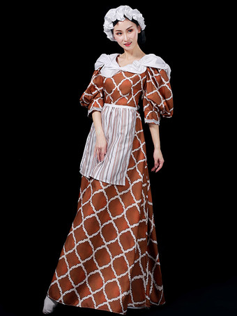 女性用中世ヴィンテージメイドドレス ヨーロッパ宮廷風 ルネッサンス ドラマ 貴族風コスチューム