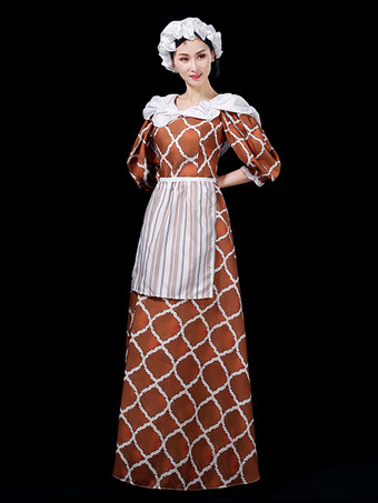 女性用中世ヴィンテージメイドドレス ヨーロッパ宮廷風 ルネッサンス ドラマ 貴族風コスチューム