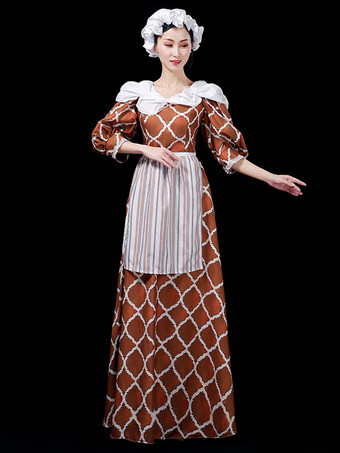 女性用中世ヴィンテージメイドドレス ヨーロッパ宮廷風 ルネッサンス ドラマ 貴族風コスチューム