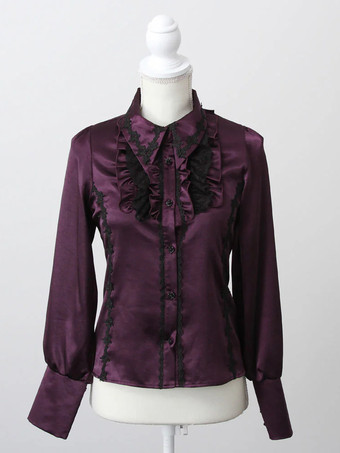 ゴシックロリータブラウスフリル長袖トップスサブカルチャープチかわいいユニフォーム