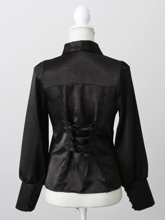 ゴシックロリータブラウスフリル長袖トップスサブカルチャープチかわいいユニフォーム