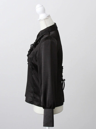 ゴシックロリータブラウスフリル長袖トップスサブカルチャープチかわいいユニフォーム