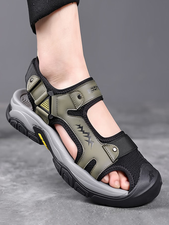 メンズ クローズドトゥ スポーツサンダル レザー アウトドア カジュアル サマー フィッシャーマンシューズ