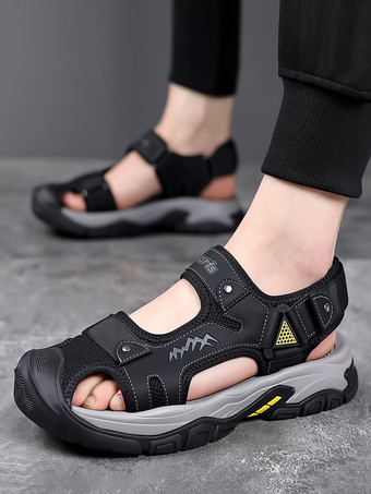 メンズ クローズドトゥ スポーツサンダル レザー アウトドア カジュアル サマー フィッシャーマンシューズ