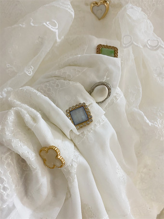 アカデミックロリータブラウス ロリータトップス レースフリル 長袖ブラウス ホワイトロリータシャツ