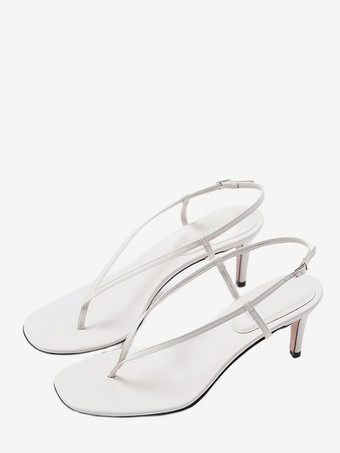 ホワイト レディース フリップフロップサンダル トングハイヒールサンダルシューズ