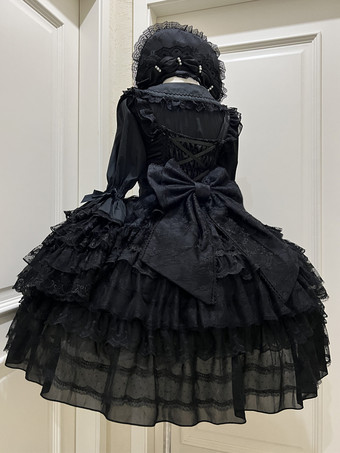 スイートロリータドレスポリエステルノースリーブジャンパーロリータドレス