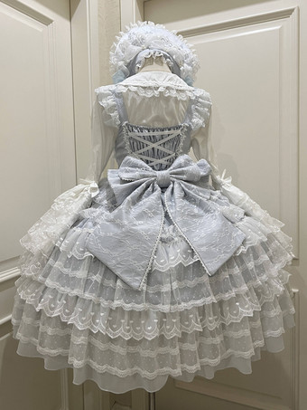 スイートロリータドレスポリエステルノースリーブジャンパーロリータドレス