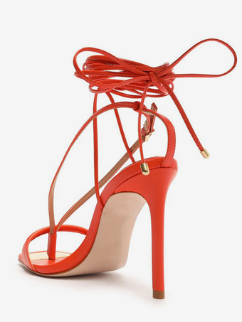 ハイヒールサンダル レディース フリップフロップ オープントゥ レースアップ パーティーシューズ