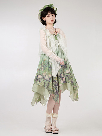 スイートロリータカバーアップ パープルフリルレーストップ 水玉模様ポリエステルカバーアップ ロリータアウターウェア