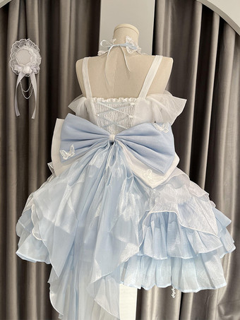 スイートロリータドレス ポリエステルノースリーブドレス ロリータドレス