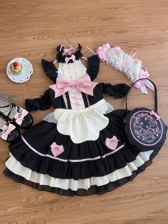 スイートロリータドレス ポリエステル ノースリーブ スイートロリータドレス