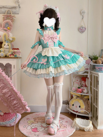スイートロリータドレス ポリエステル ノースリーブ スイートロリータドレス