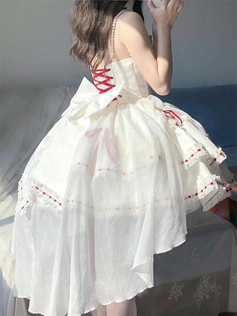 スイートロリータドレス ポリエステル ノースリーブ スイートジャンパー ロリータドレス