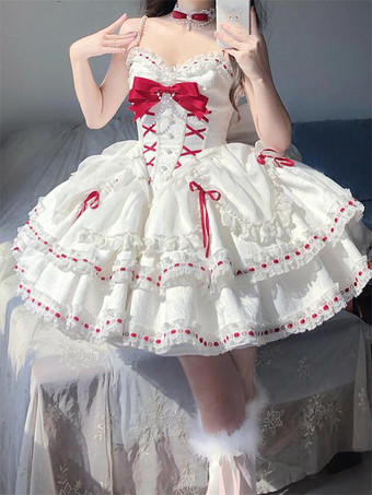 スイートロリータドレス ポリエステル ノースリーブ スイートジャンパー ロリータドレス