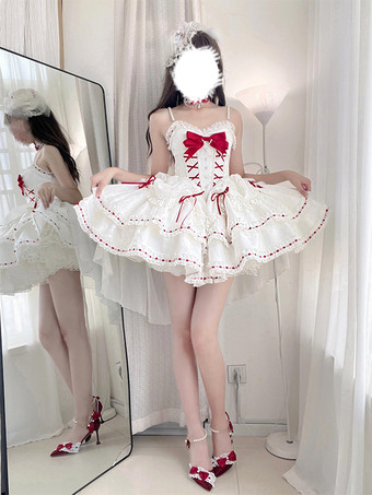 スイートロリータドレス ポリエステル ノースリーブ スイートジャンパー ロリータドレス