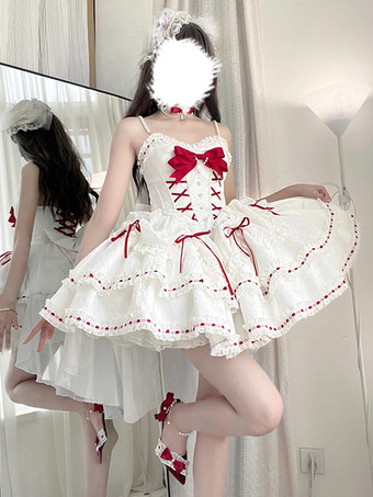 スイートロリータドレス ポリエステル ノースリーブ スイートジャンパー ロリータドレス