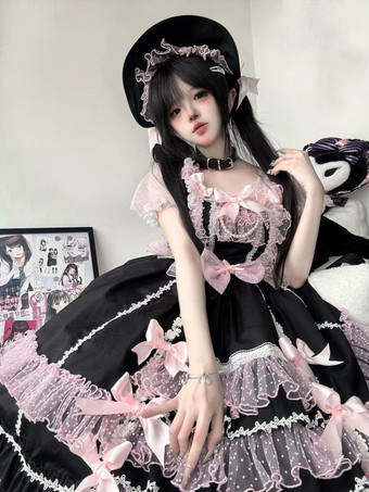 スイートロリータドレス 半袖 スイートドレス ロリータドレス