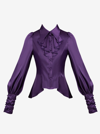 Gothic Lolita Blouses Ruffles Long Sleeves Lolita Top Blouse White Lolita Shirt