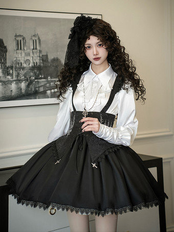 ゴシックロリータブラウス フリル 長袖 ロリータトップブラウス ホワイトロリータシャツ