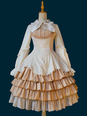 クラシカルなロリータドレス レース ノースリーブ ロリータ ピンク ドレス