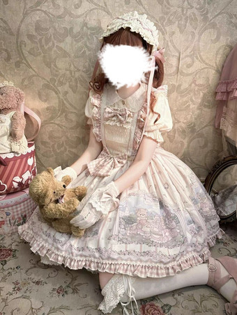 スイートロリータドレス ポリエステル ノースリーブ スイートジャンパー ロリータドレス