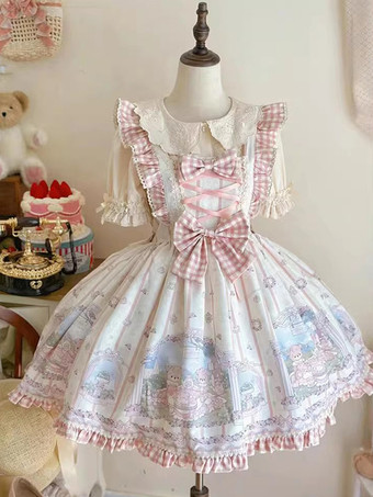 スイートロリータドレス ポリエステル ノースリーブ スイートジャンパー ロリータドレス