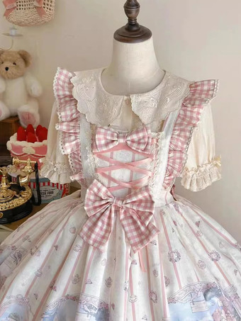 スイートロリータドレス ポリエステル ノースリーブ スイートジャンパー ロリータドレス