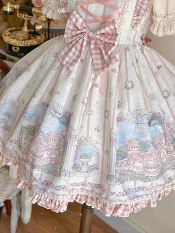 スイートロリータドレス ポリエステル ノースリーブ スイートジャンパー ロリータドレス