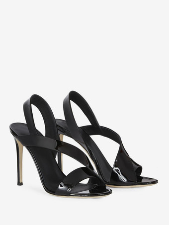 ハイヒール サンダル オープントゥ ストラップ スティレットヒール パーティー シューズ