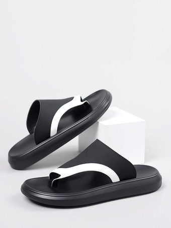 メンズスリッパ カラーブロック フリップフロップ プラットフォーム チャンキーサンダル