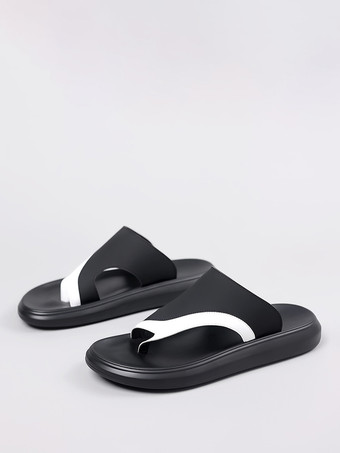 メンズスリッパ カラーブロック フリップフロップ プラットフォーム チャンキーサンダル