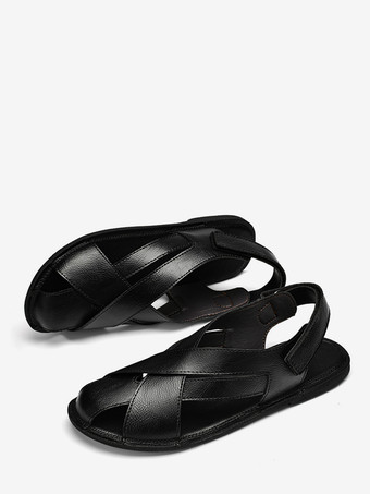 メンズサンダル レザー フラット ソフトソール スリッポン 滑り止め ビーチサンダル