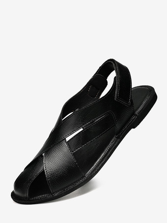 メンズサンダル レザー フラット ソフトソール スリッポン 滑り止め ビーチサンダル