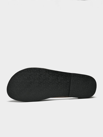 メンズサンダル レザー フラット ソフトソール スリッポン 滑り止め ビーチサンダル