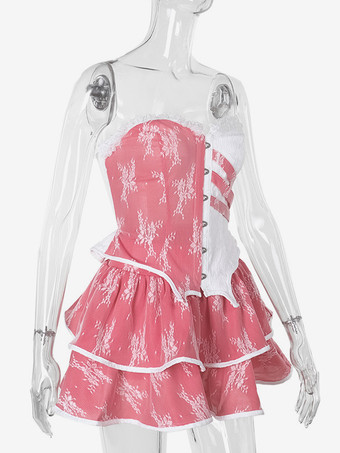 ゴシックロリータ衣装 ホワイトレース ノースリーブ スカート トップセット