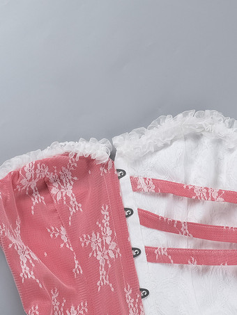 ゴシックロリータ衣装 ホワイトレース ノースリーブ スカート トップセット