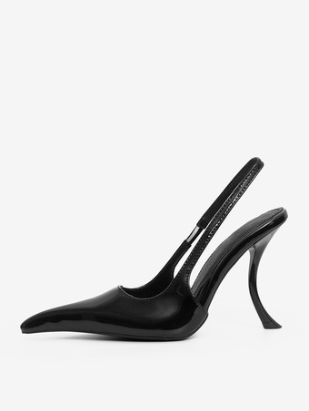 ハイヒールパンプスデザインポインテッドトゥヒールスリングバックパンプス