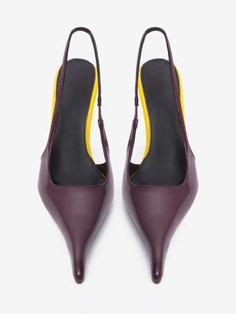 ハイヒールパンプスデザインポインテッドトゥヒールスリングバックパンプス