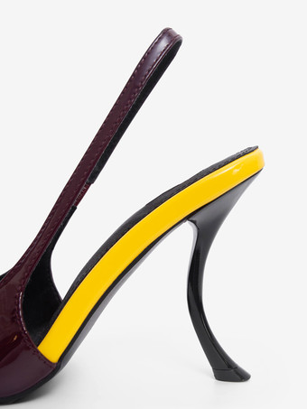 ハイヒールパンプスデザインポインテッドトゥヒールスリングバックパンプス