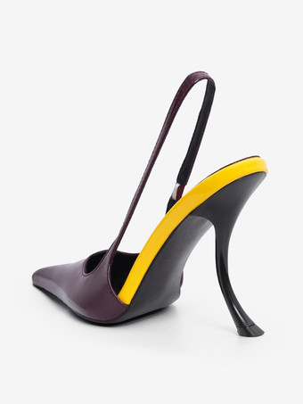 ハイヒールパンプスデザインポインテッドトゥヒールスリングバックパンプス