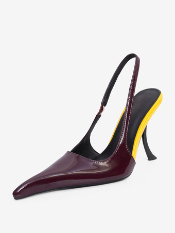 ハイヒールパンプスデザインポインテッドトゥヒールスリングバックパンプス