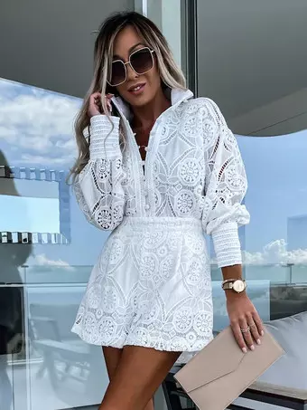 fitted lace wedding dress SHEIN Lady All Seasons Black Suit Long Sleeve Robe & V-Neck Dress Eleg |  Dress main image 1