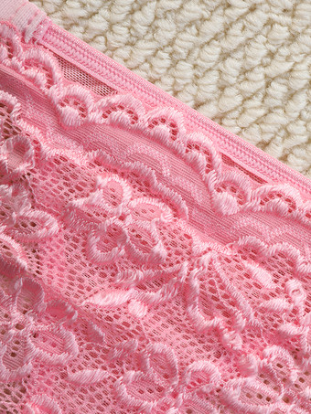 セクシーランジェリー 2ピース 花柄 透け感 ボタン ピンク ブラ ショーツ セット