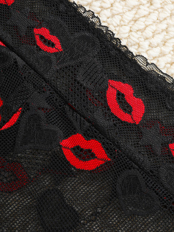 シースルーランジェリー カットアウト ツートン セクシー ブラック 2ピース ブラ＆パンティセット